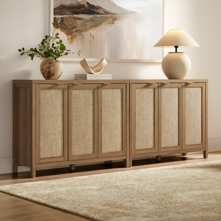 Savanna Rattan Sideboard with 3 Doors, Set of 2