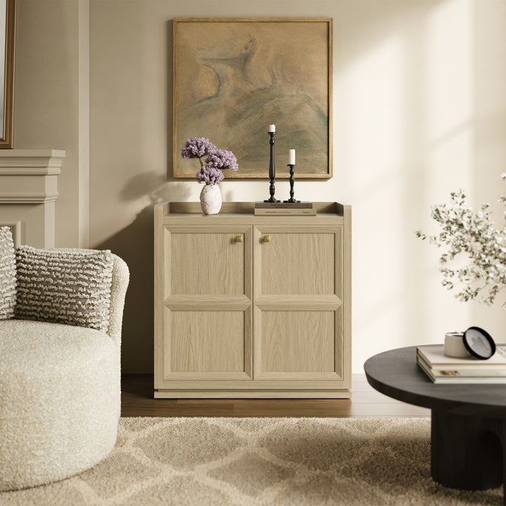 SICOTAS 33.7"W Sideboard Buffet Cabinet Set-WM