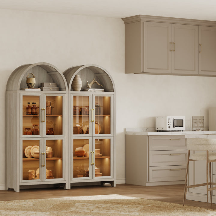 Helio Modern Glass-Door Display Cabinet