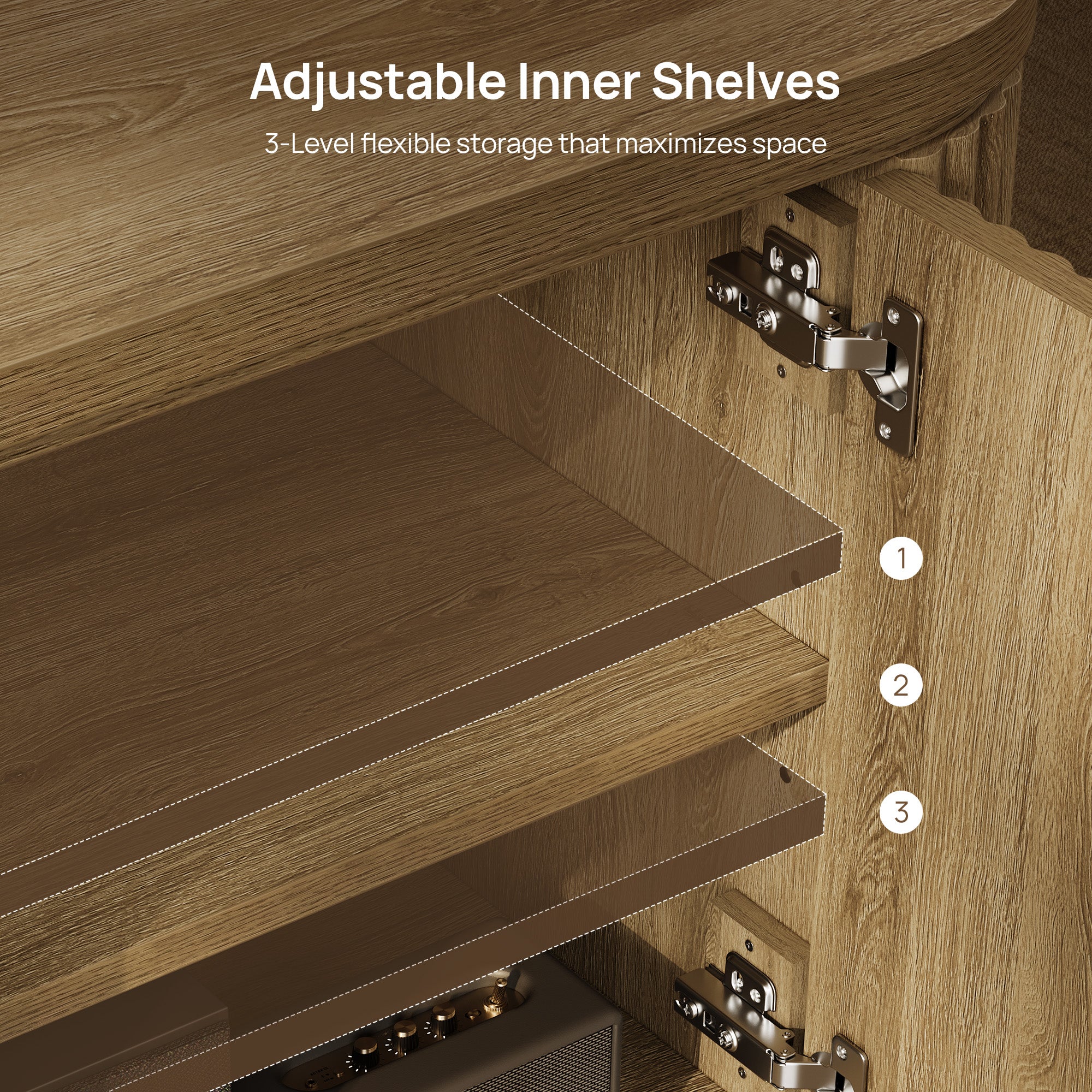 Ripple TV Stand for TV up to 65Inch, 4 Doors