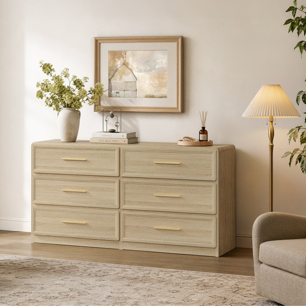 Crescent Modern Dresser for Bedroom Storage, 64'' Wide