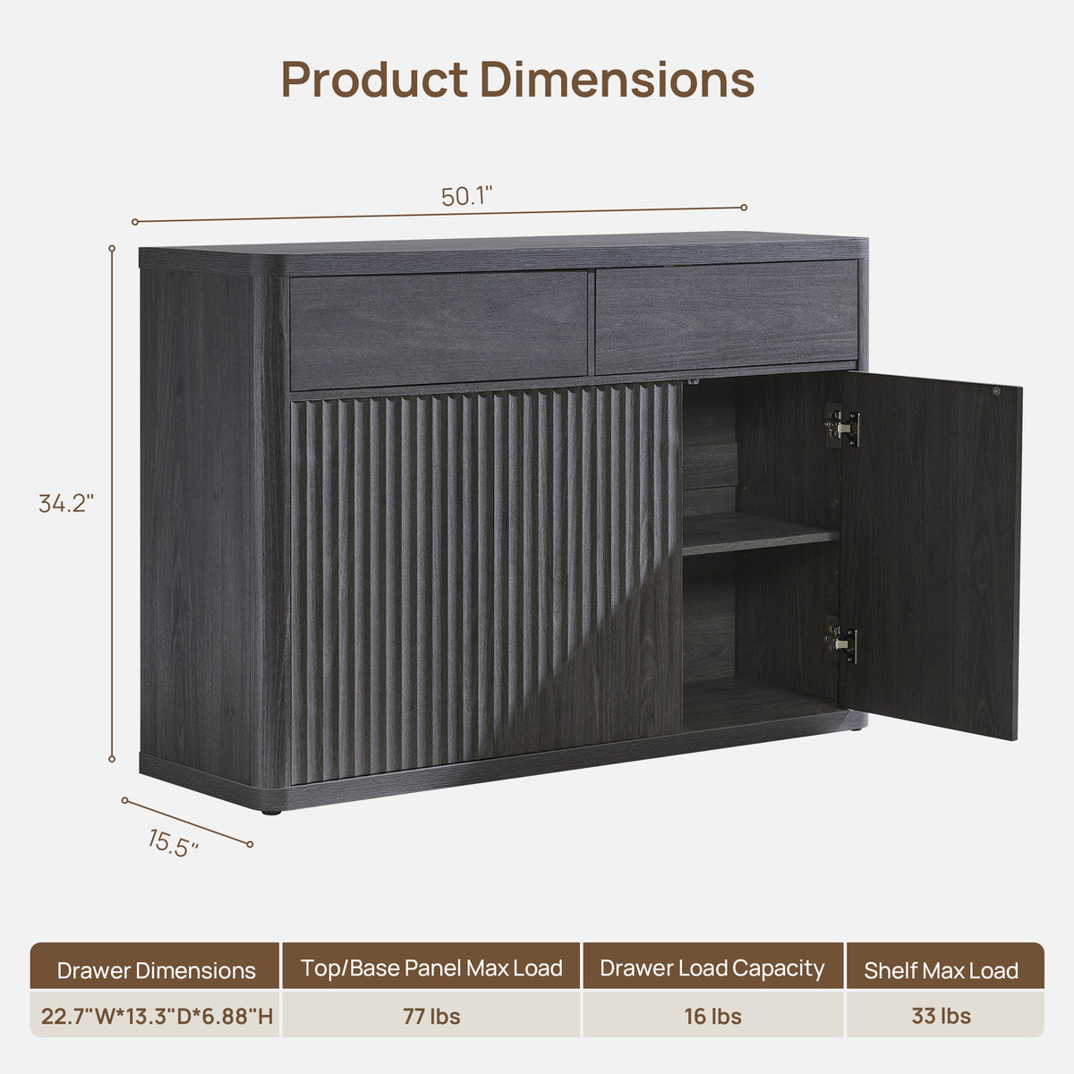Cas Buffet Cabinet with Drawers