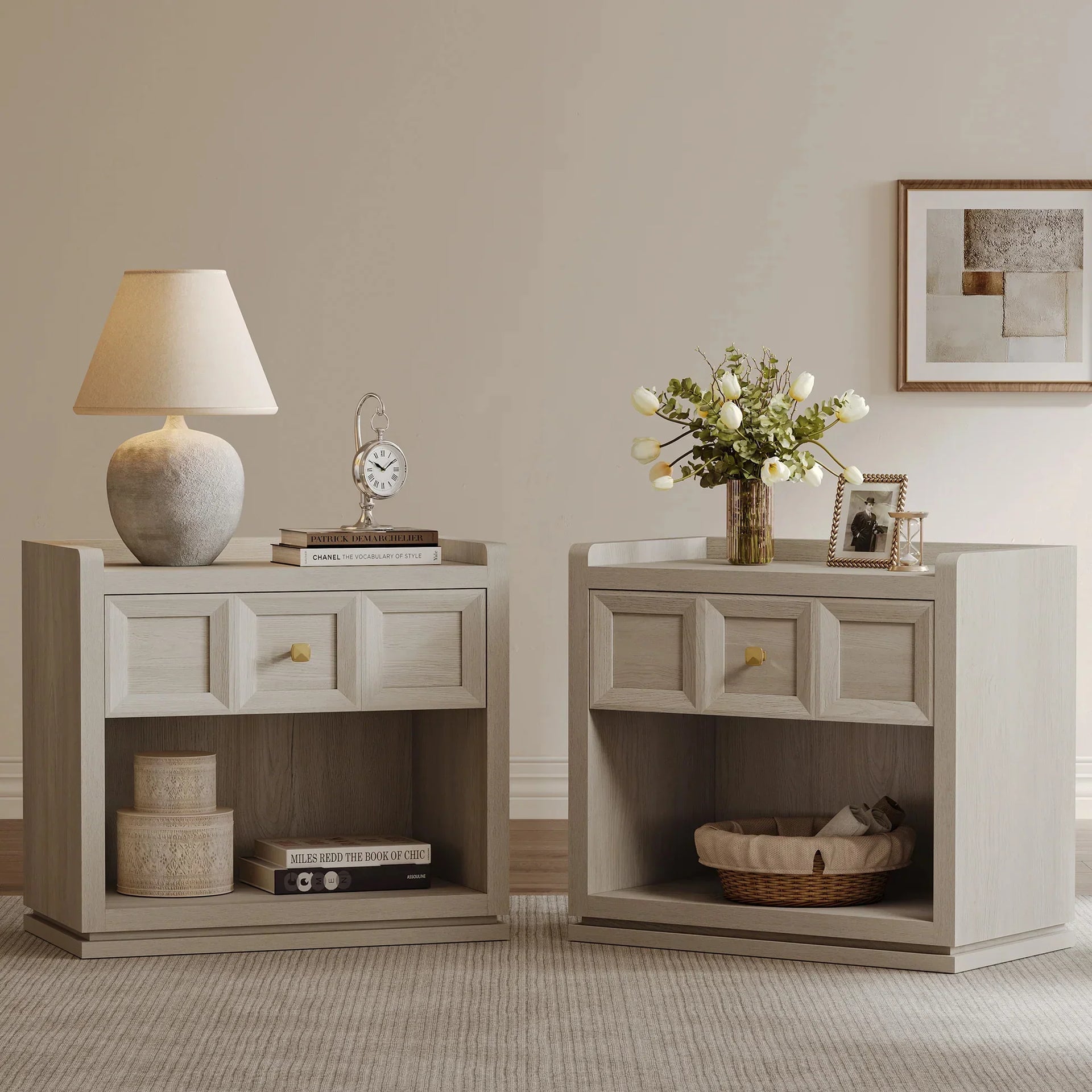 Helio Nightstands Set 2 26Inch Wide