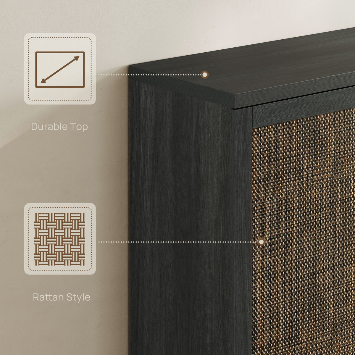 Zura Shoe Storage Cabinet with 2 doors, Set of 2