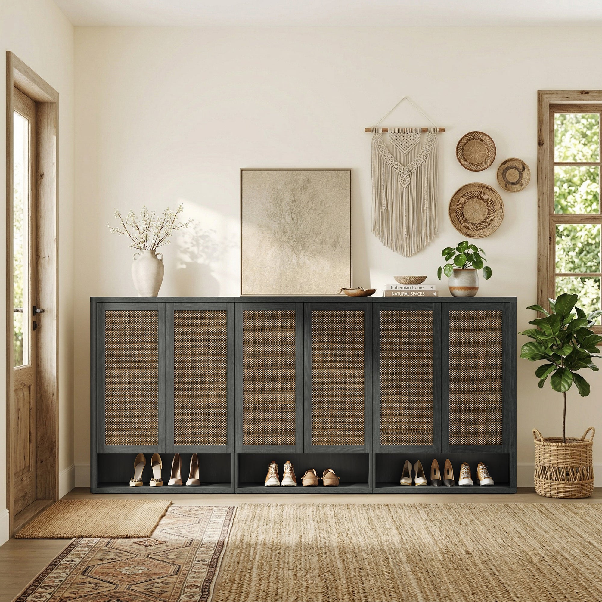 Zura Modular Shoe Cabinet with 6 Doors, 70 Pairs