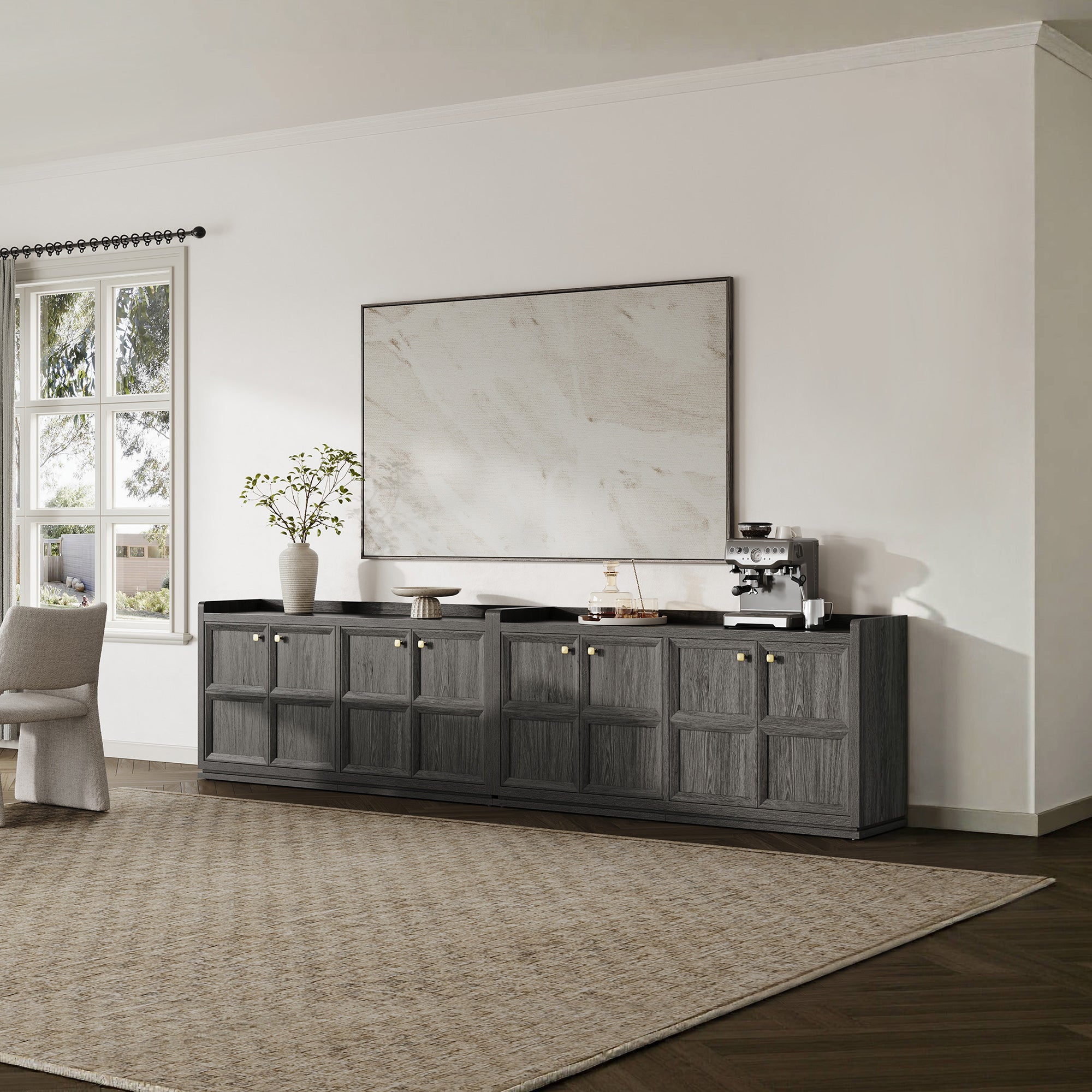 Helio Black Sideboard with 4 Doors