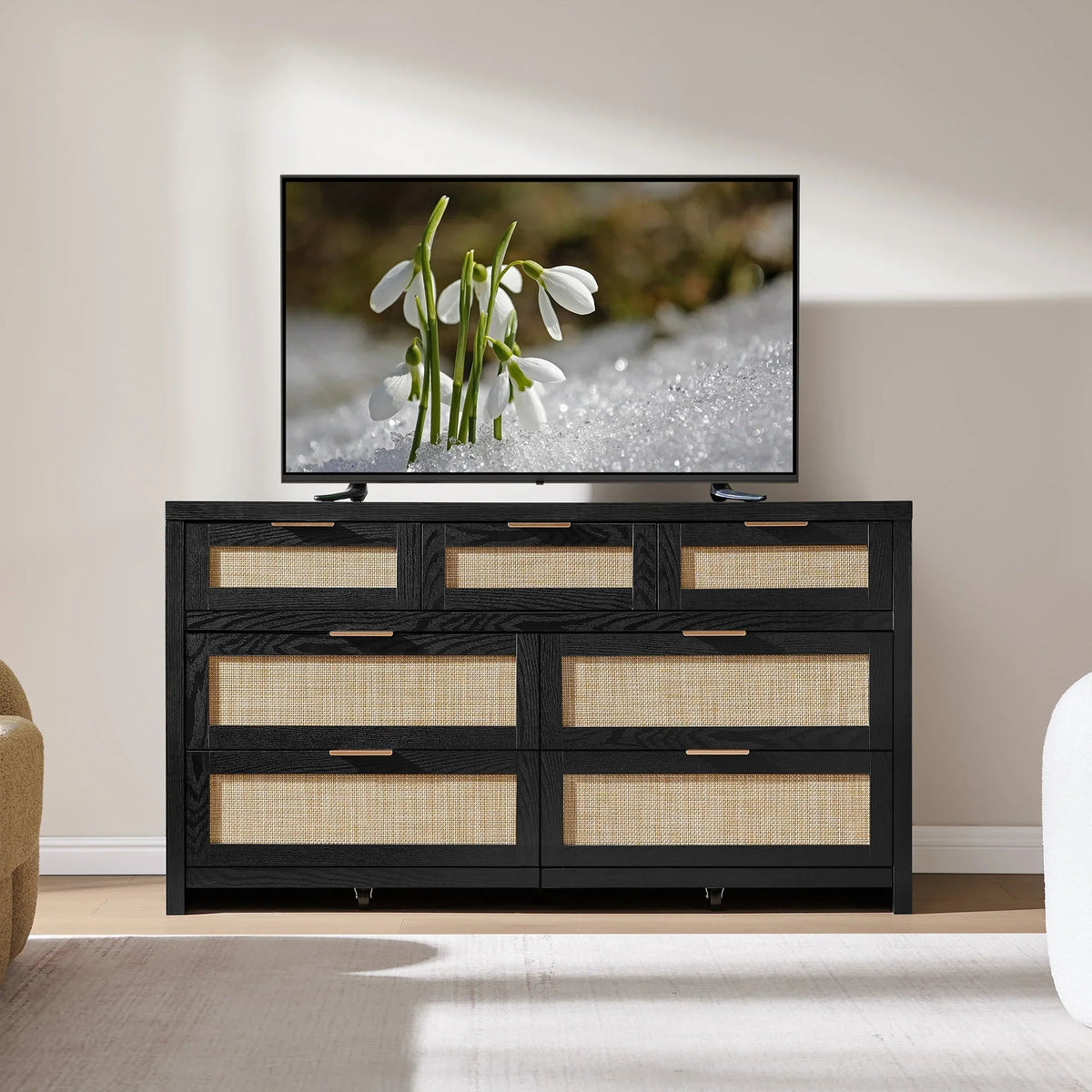 Savanna Dresser with 7 Drawers for Living Room, 2 Pieces