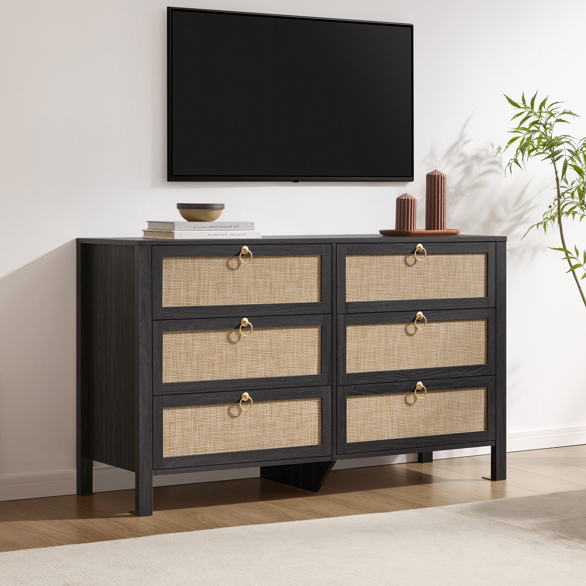 Terra Black Dresser, 6 Drawers