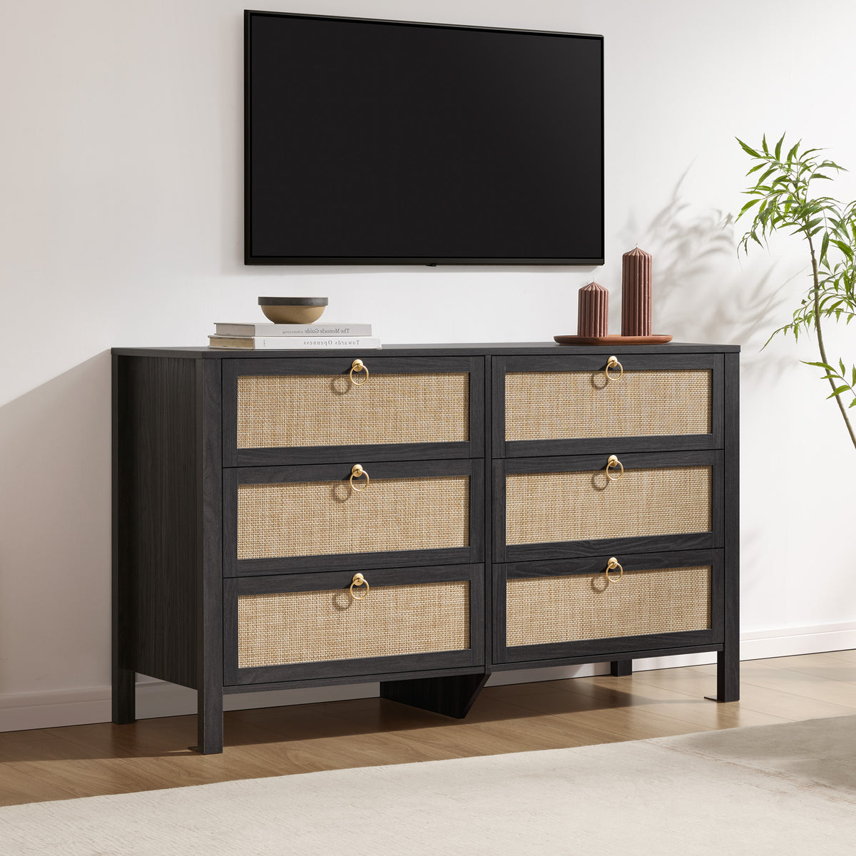 Terra Black Dresser, 6 Drawers