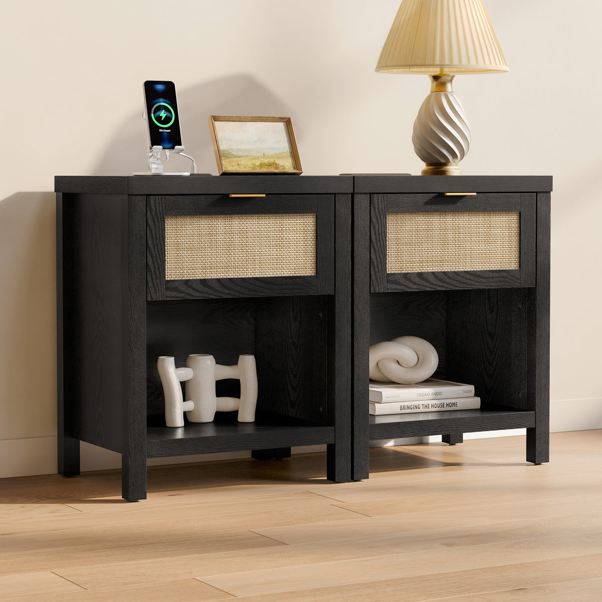 Savanna Nightstand with Charger