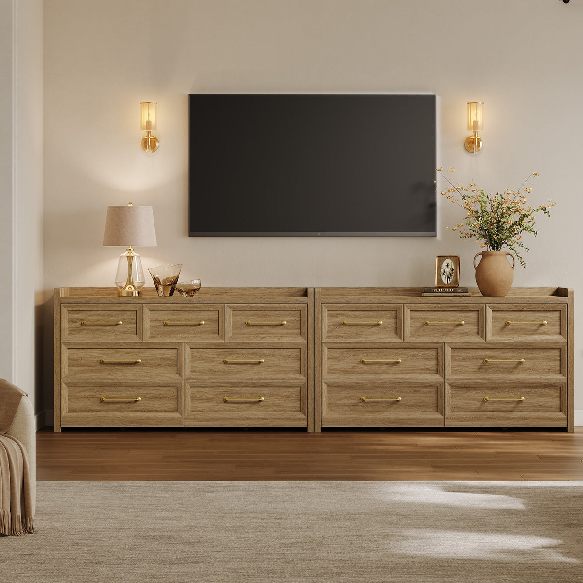Helio 7-Drawer Dresser, 56.5 Inches Wide, Set of 2