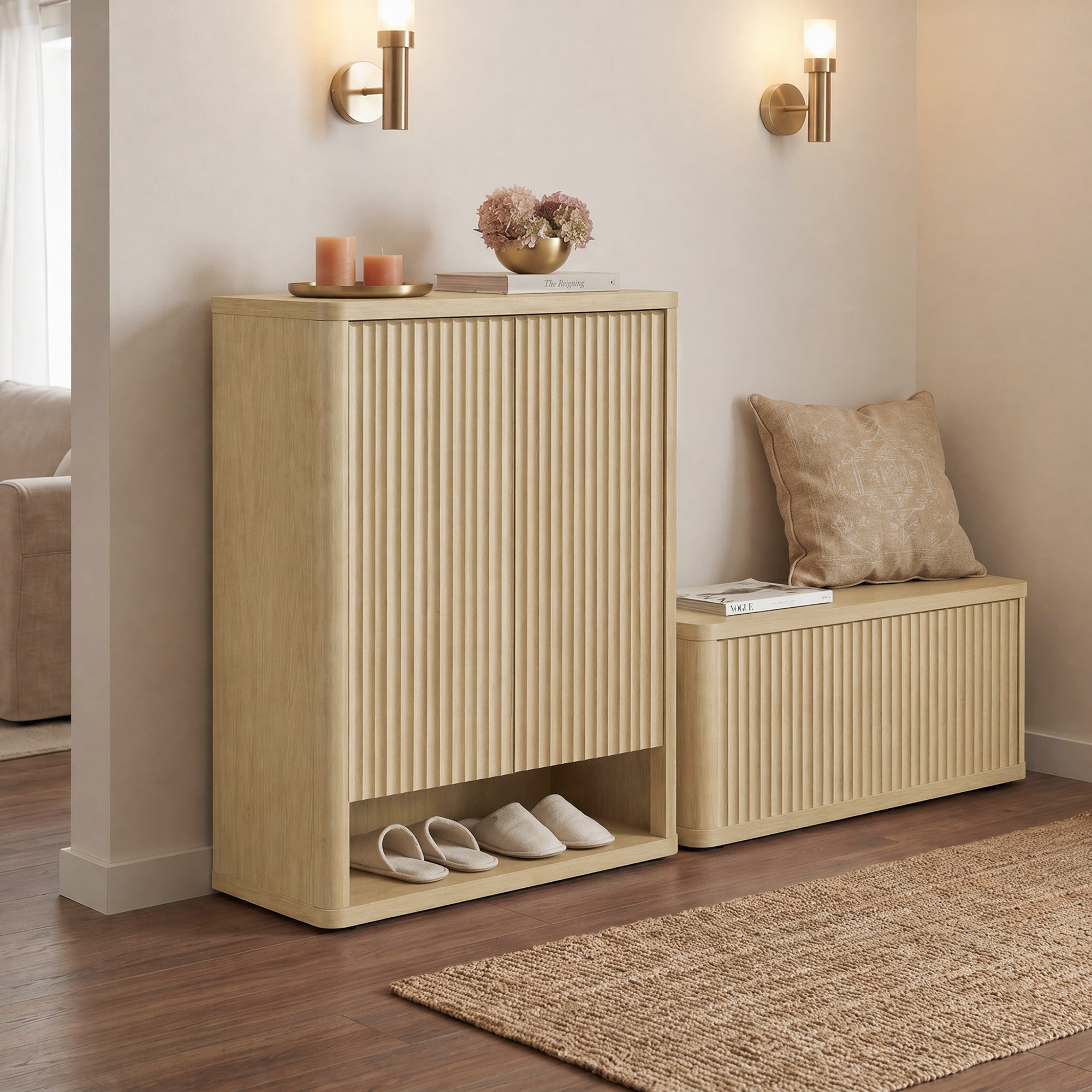Cas 2-Door Shoe Cabinet, 20 Pairs