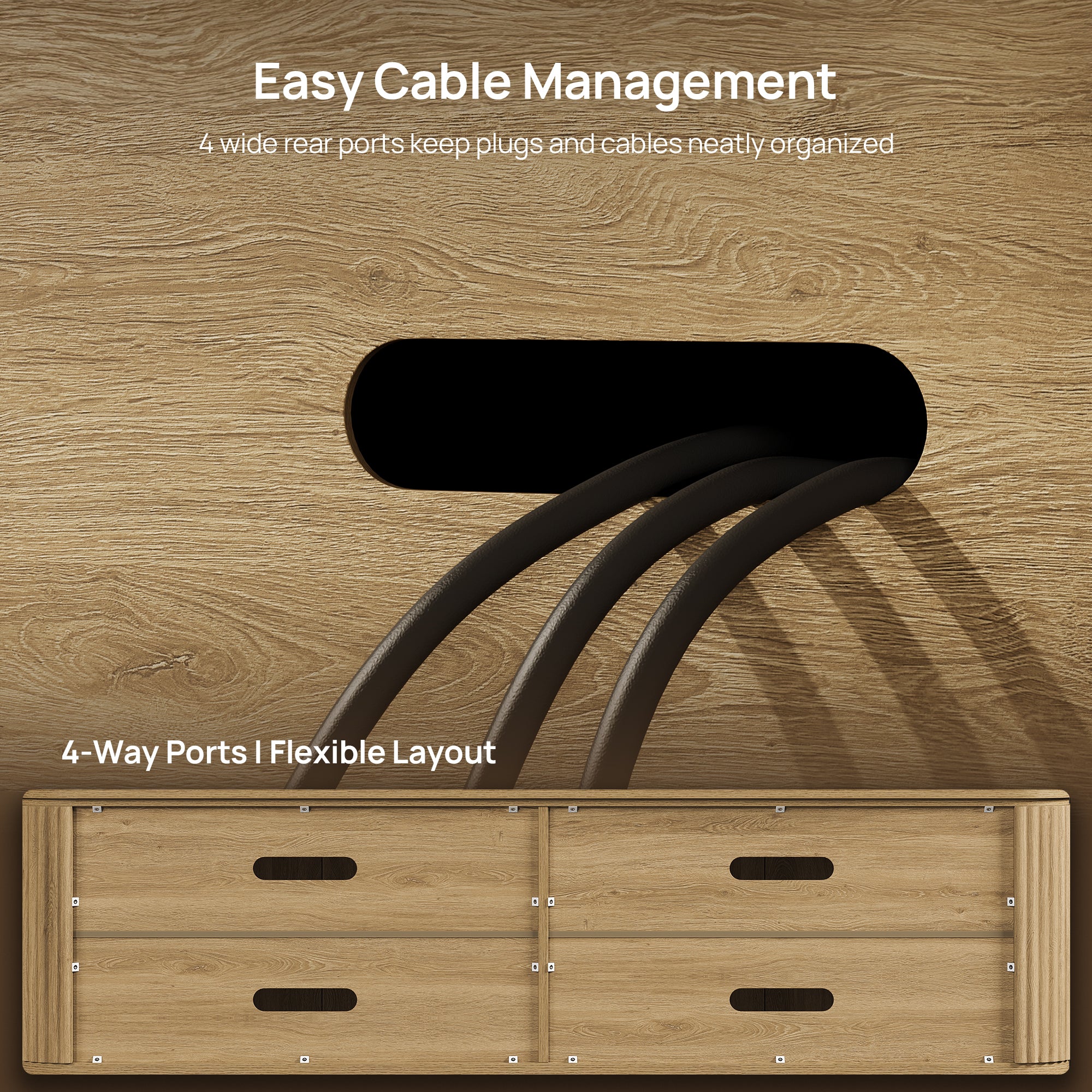 Ripple TV Stand for TV up to 65Inch, 4 Doors