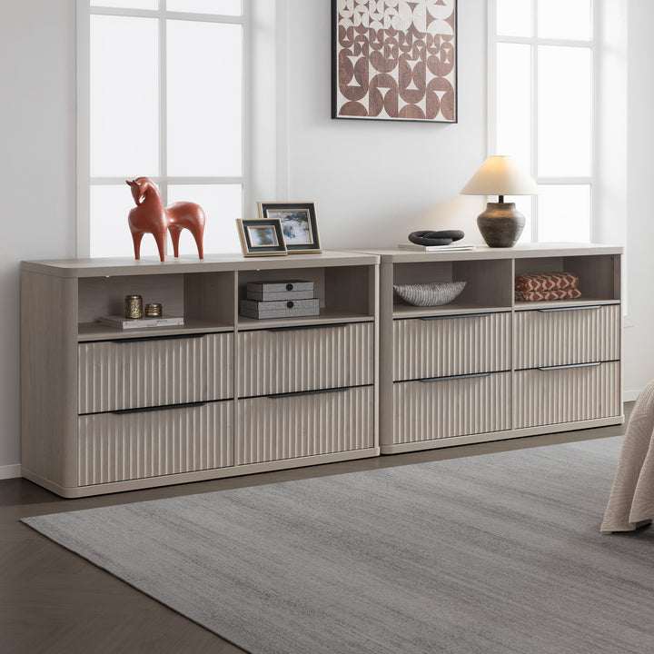 Cas 4 Drawer dresser with Open Shelf