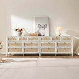 Terra White 7 Drawers Dresser, Set of 2