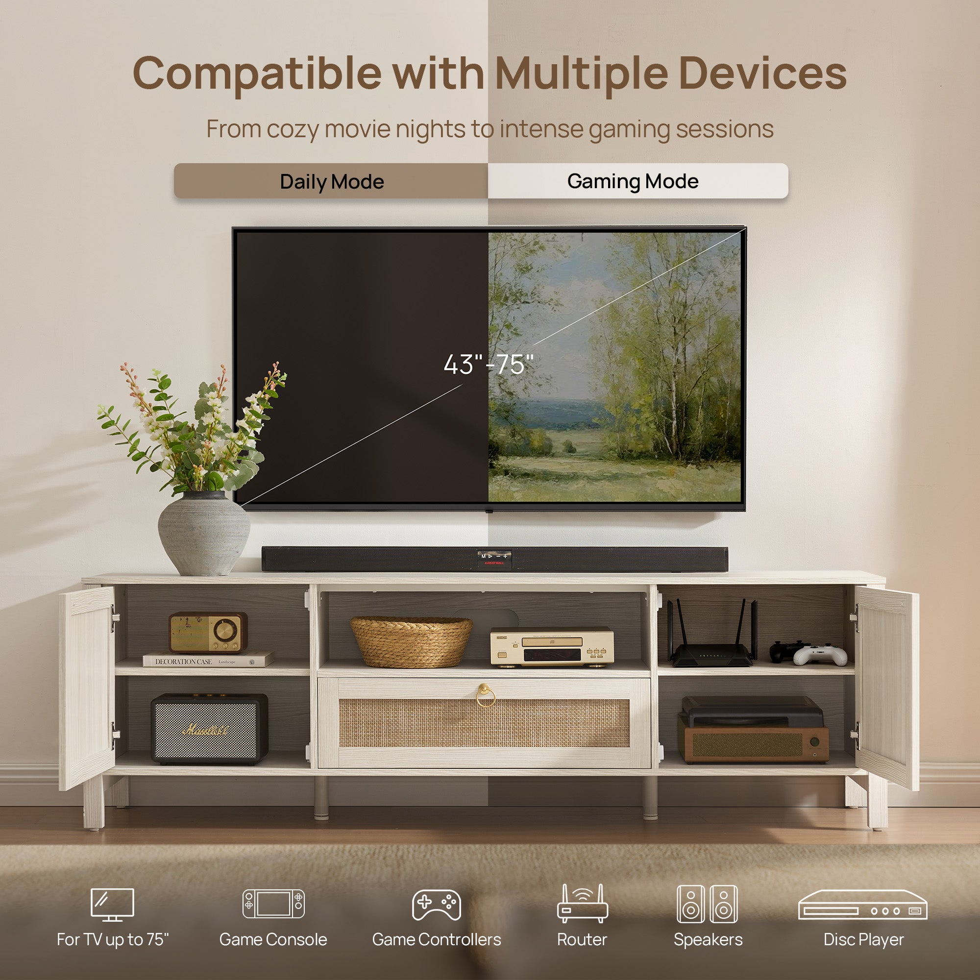 Terra TV Console with Cable Management