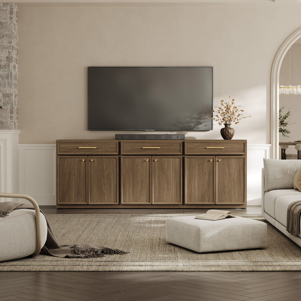 Crescent Sideboard Cabinet, Flexible Storage