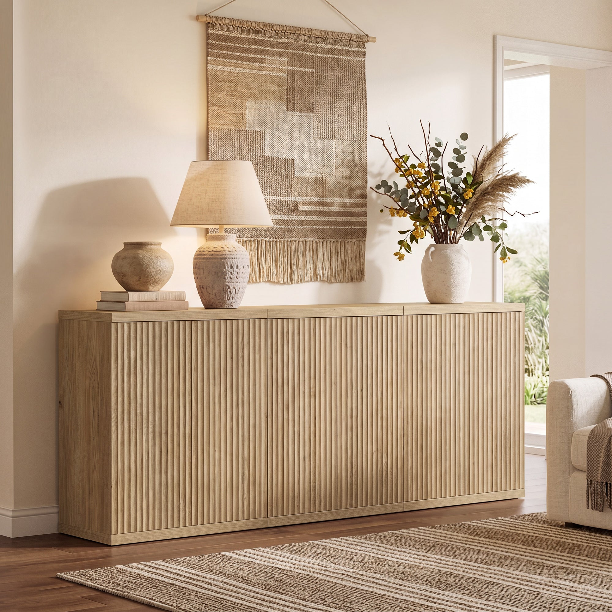 Stria Sideboard Cabinet, Living Room Storage