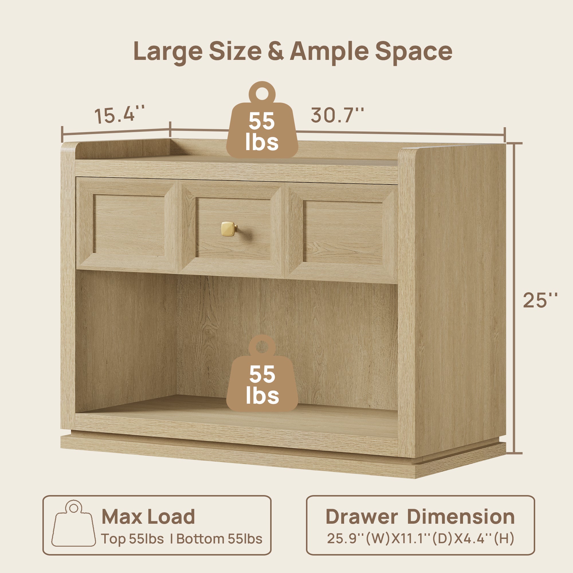 Helio Large-Size Nightstand, Bedroom Storage