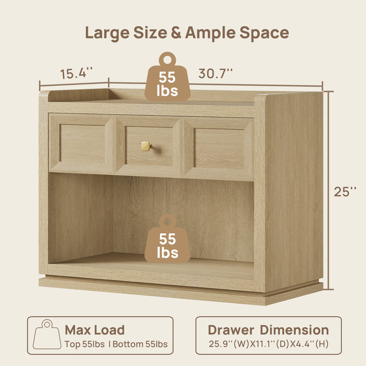 Helio Large-Size Nightstand, Bedroom Storage