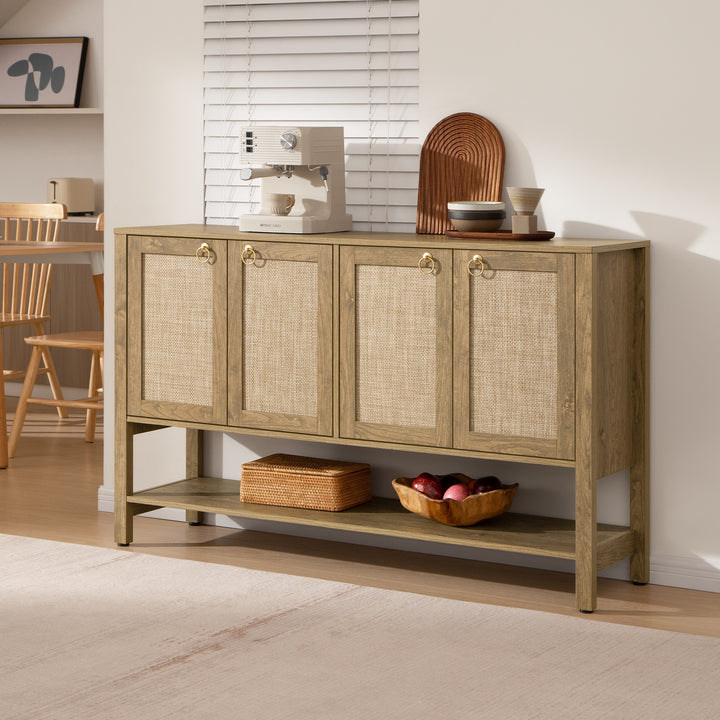 Terra 4 Doors Sideboard and 3 Drawers Nightstands Set
