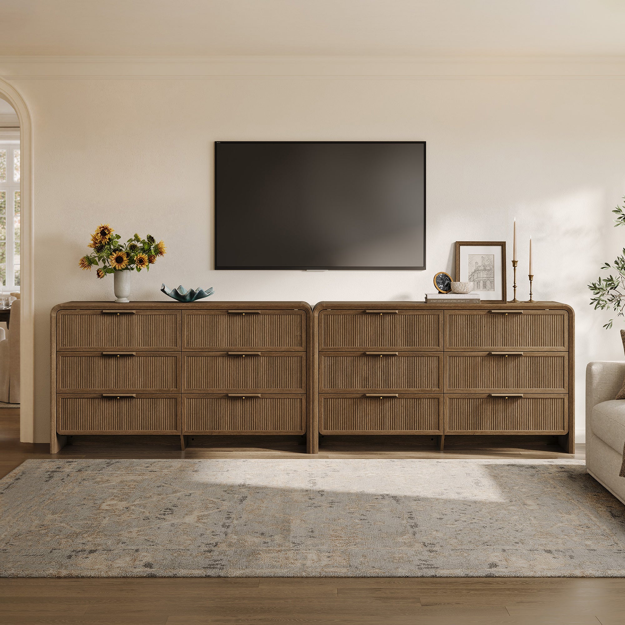 Alina 55'' Wide Bedroom Dresser with 6 Drawers