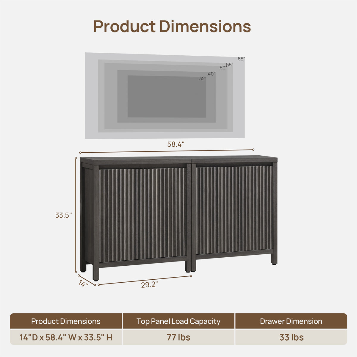 Prelude TV Media for TVs up to 85'', Set of 2