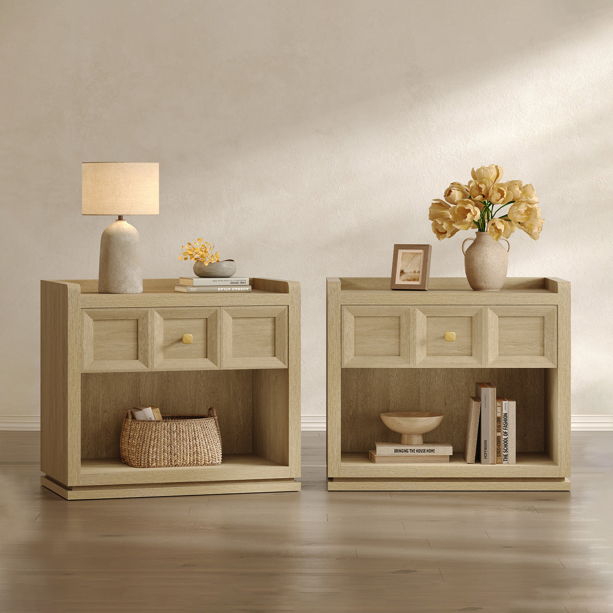 Helio 1-Drawer Nightstand Set of 2