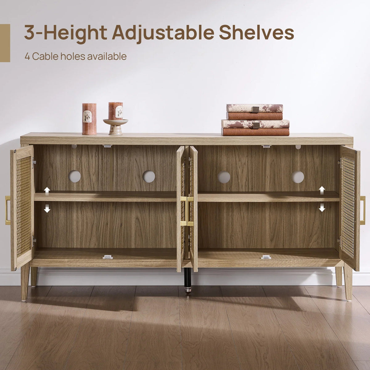 Andy TV Stand with 4 Doors - 1 Piece - Espresso Brown