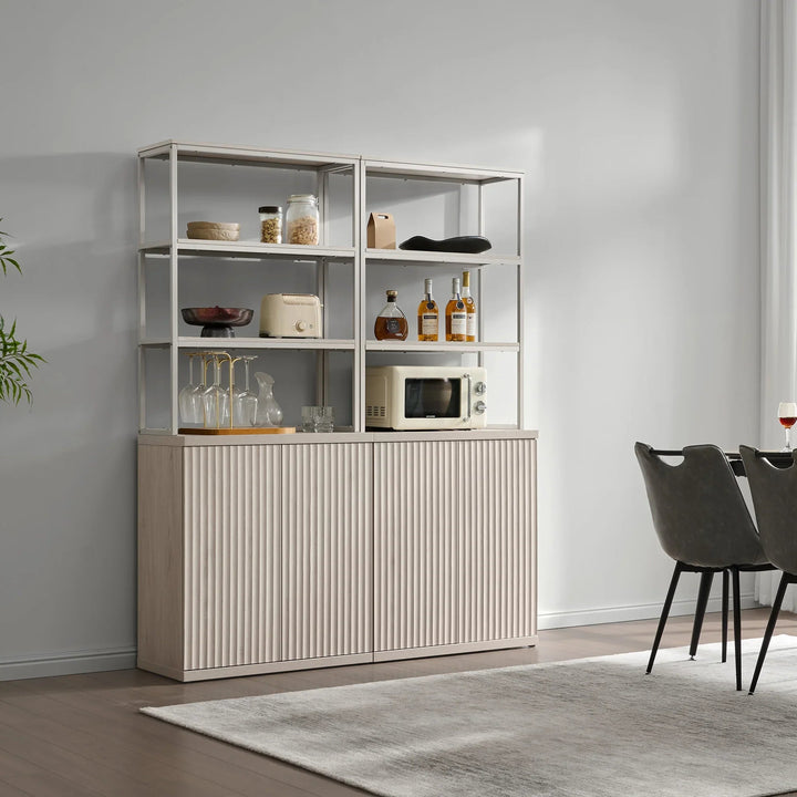 Stria Book Shelf with Doors, Set of 2