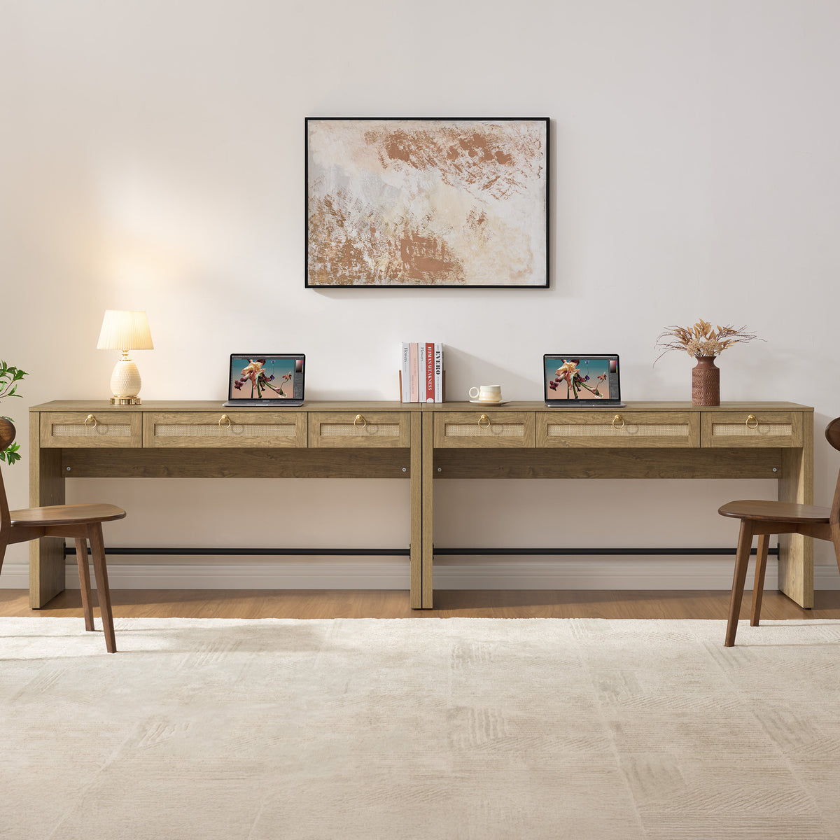 Terra Office Desk with 3 Drawers, Set of 2