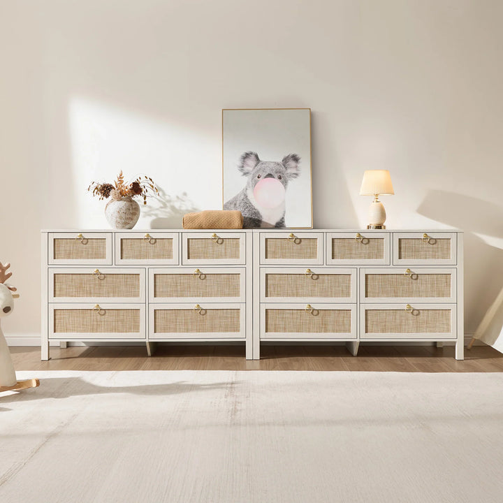 Terra Dresser and 3 Drawers Nightstands Set