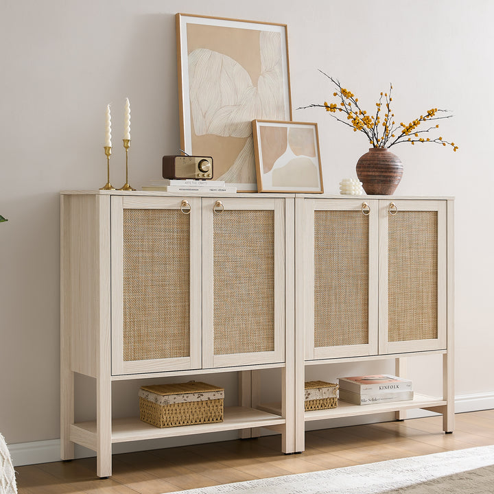 Terra Shoe Cabinet, 2 Doors - Set of 3 - White Cream Oak