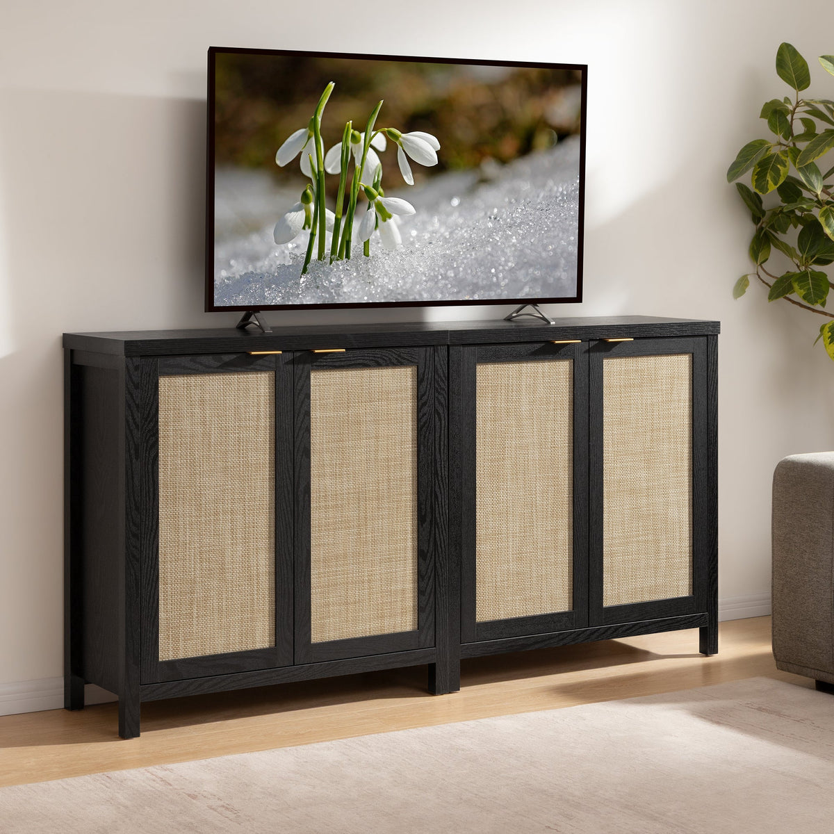 Savanna Rattan Sideboard Cabinet, Set of 2