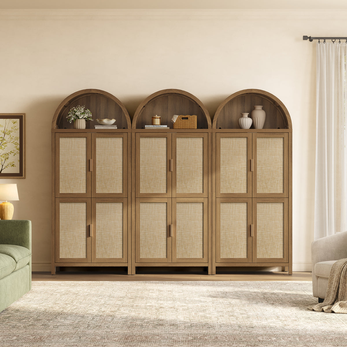 Savanna 72.8Inch-Tall Pantry Cabinet, Arched Design