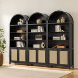 Savanna 84'' Tall Arched Bookcase with Storage, Set of 3