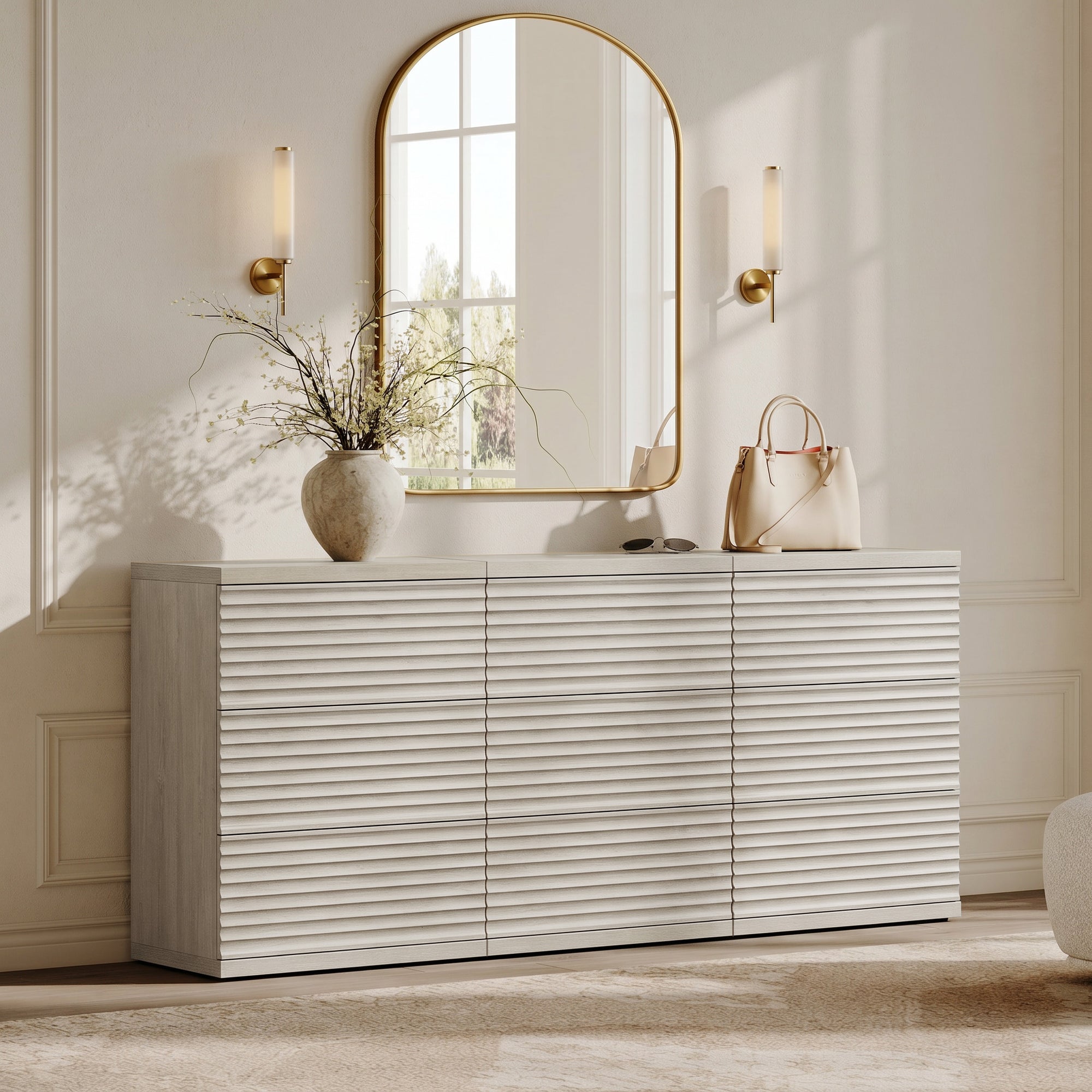 Stria Chest of Drawers and Nightstands Set
