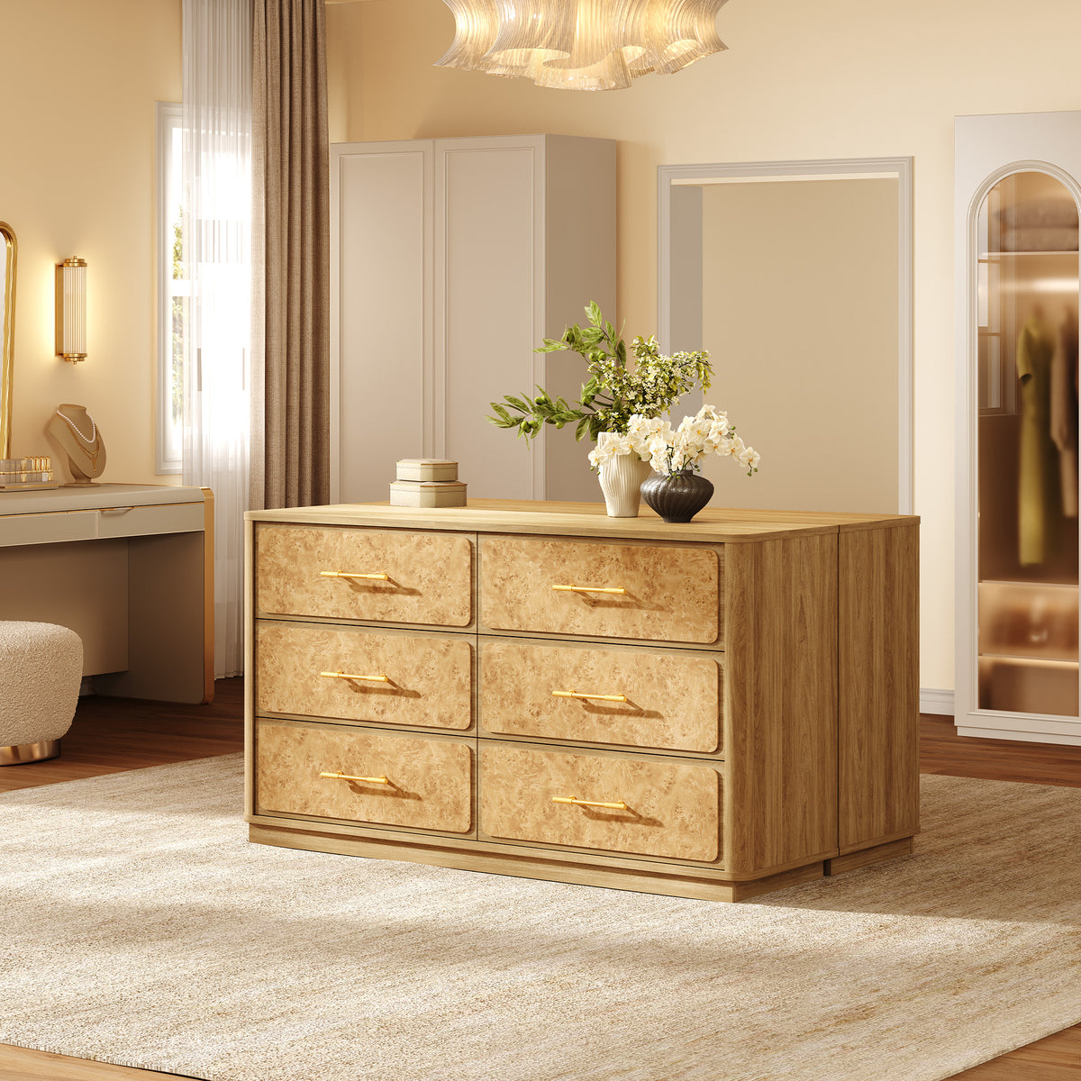 Burluxe Luxury Modern Dresser and Nightstands Sets