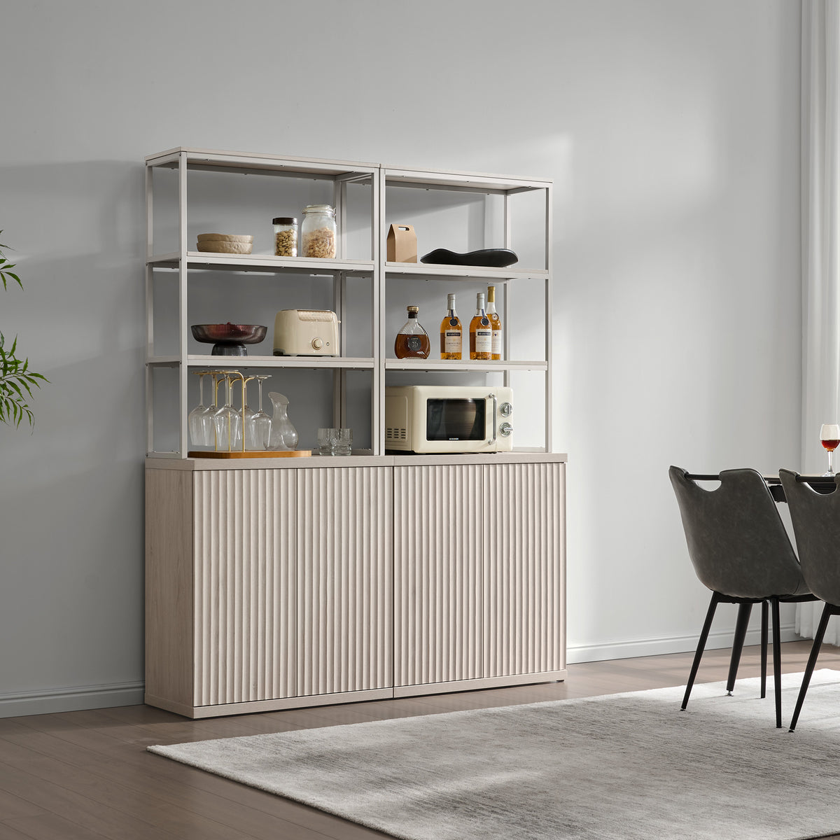 Stria Book Shelf with Doors, Set of 2