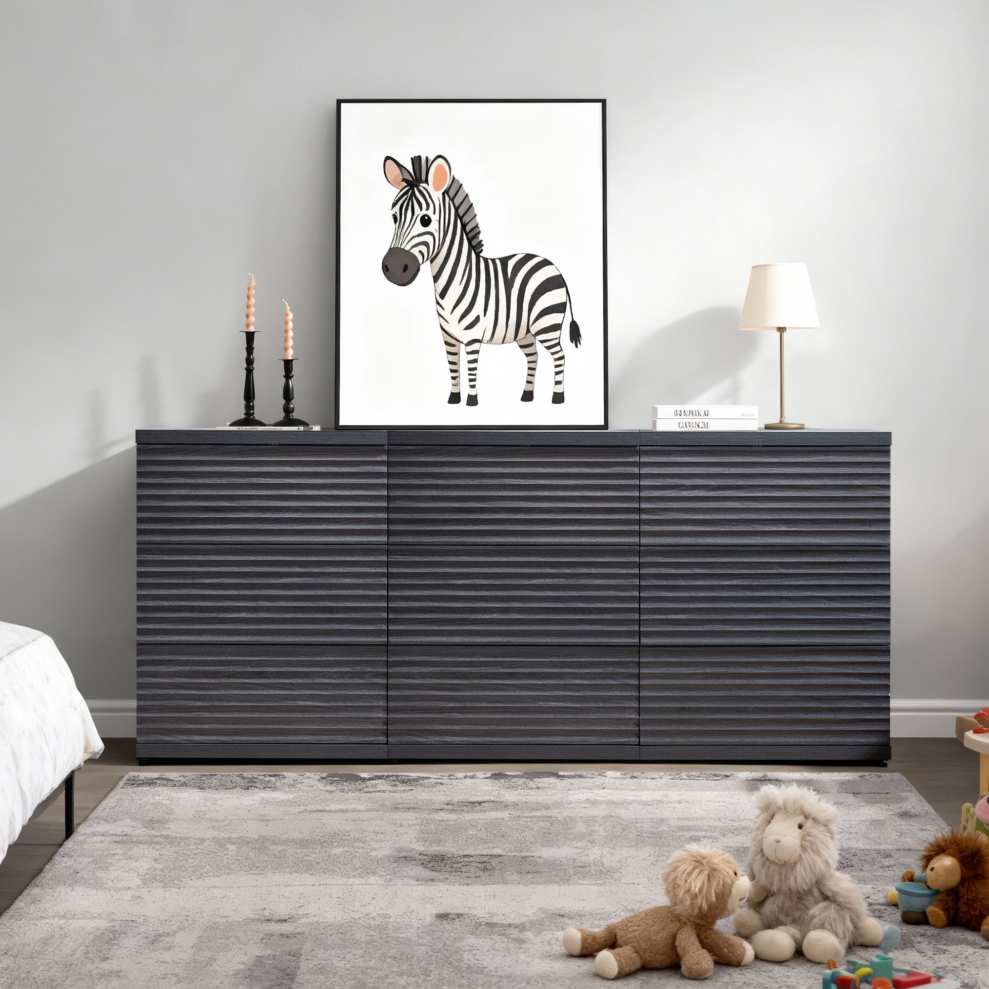 Stria Large 9-Drawer Dresser and Nightstands Set