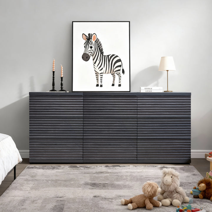 Stria Large 9-Drawer Dresser and Nightstands Set