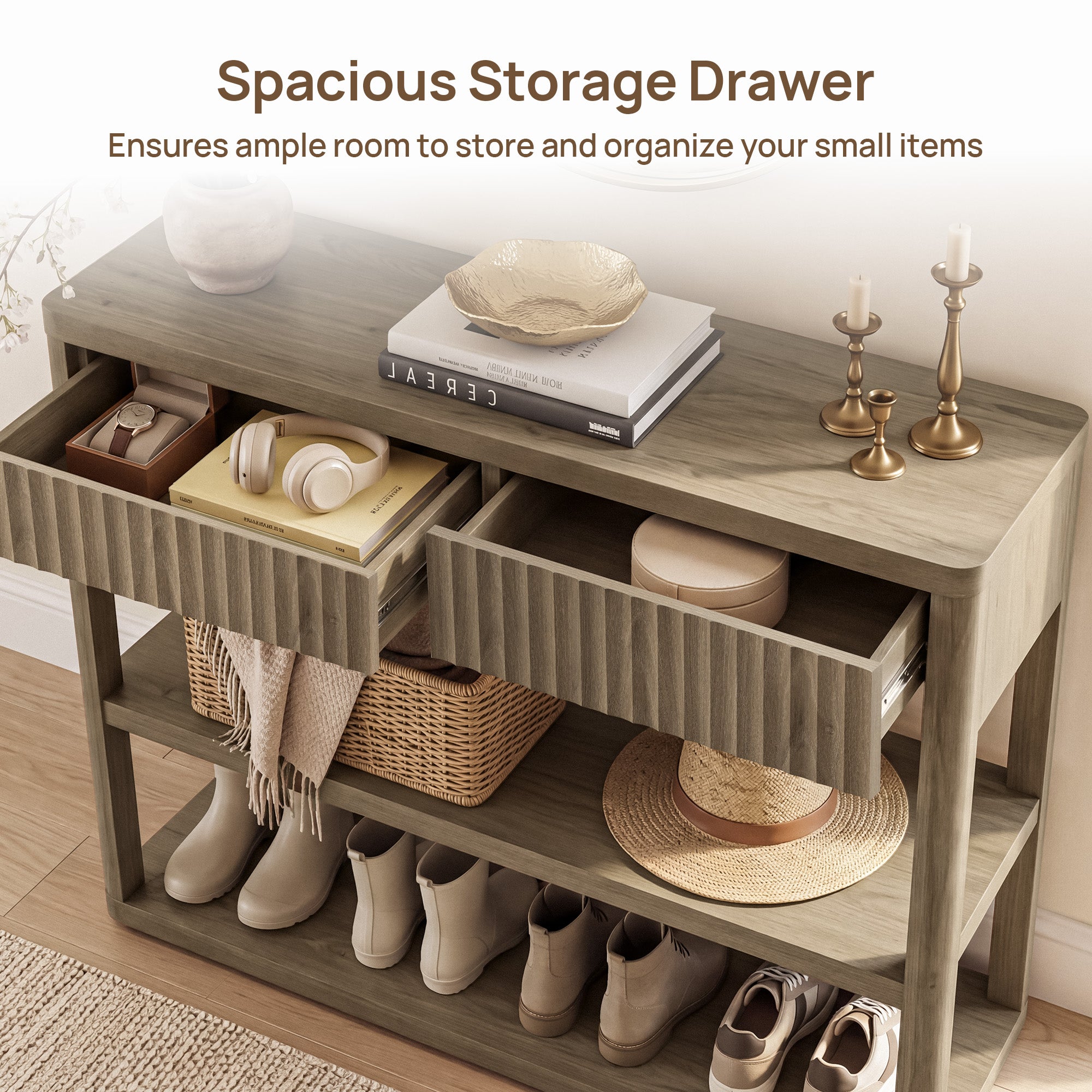 Cas Narrow Console Table with Drawers