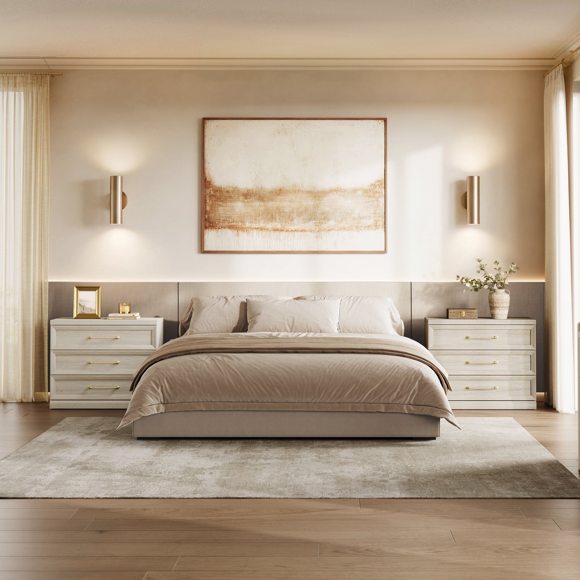Helio Large Storage Bedroom Sets, Modern Design