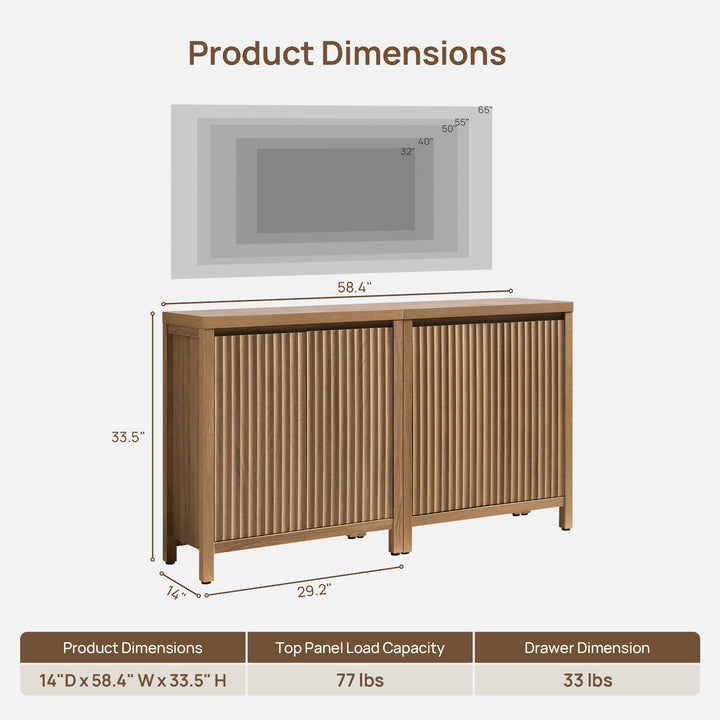 Prelude TV Stand for TVs Up to 85'' , Set of 2