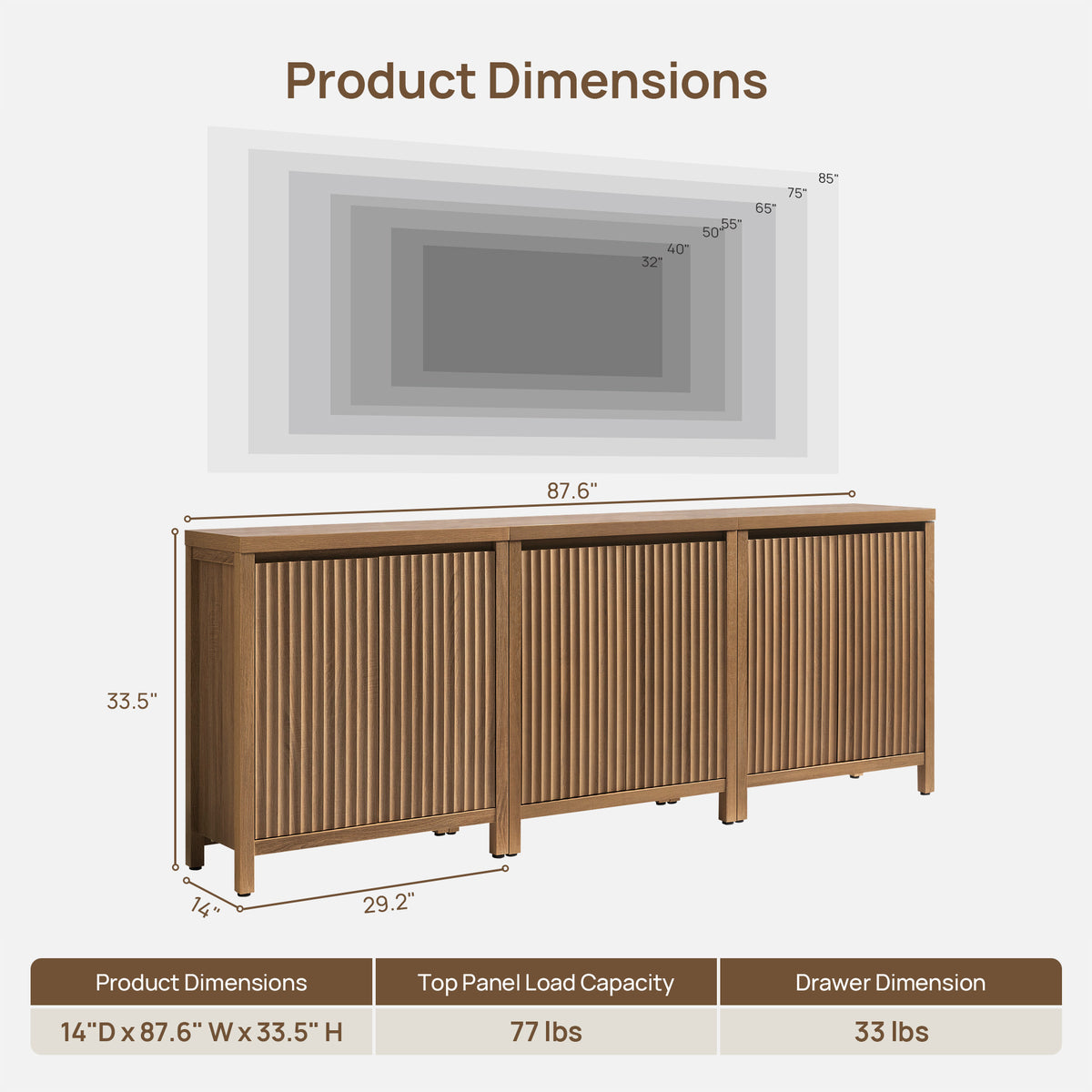 Prelude TV Stand Up to 95'' TVs , Set of 3