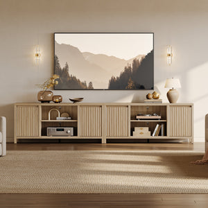 Prelude 65Inch TV Stand with Storage - Sandstone Beige - Set of 2