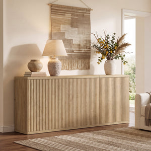 Stria Sideboard Cabinet, Living Room Storage, Set of 3