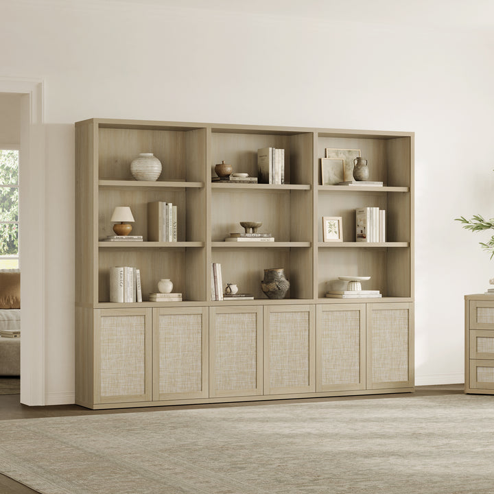 Zura Rattan Bookcase, 71 Inches Tall