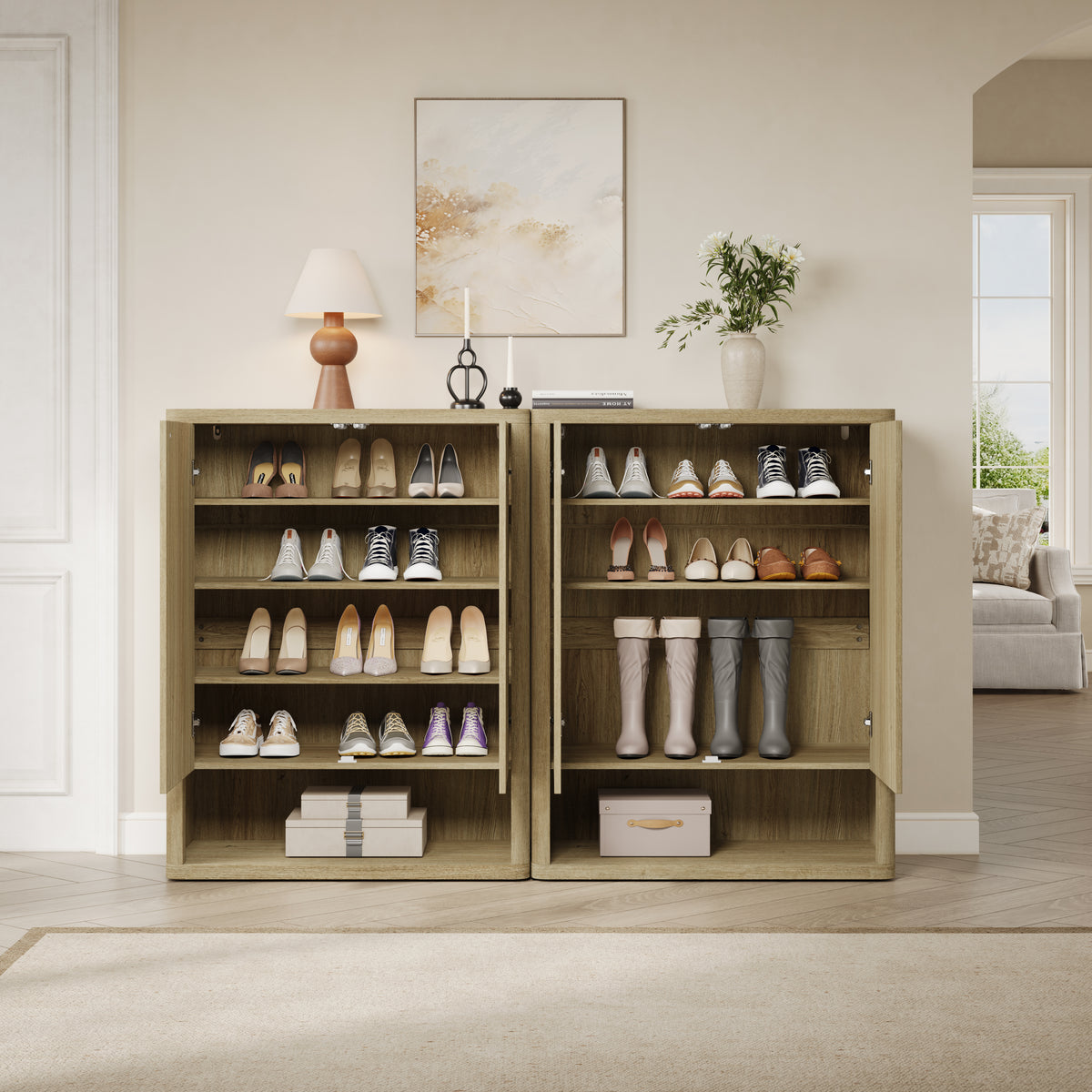 Cas Shoe Cabinet with 2 Doors, Entryway Storage