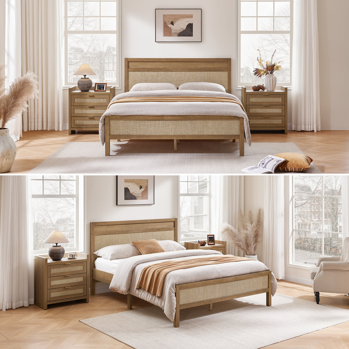 Savanna Rattan Bedroom Set, Large Storage
